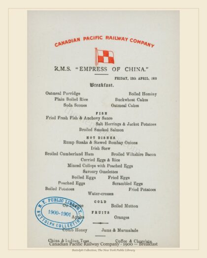 Canadian Pacific Railway Company · 1900 — Breakfast