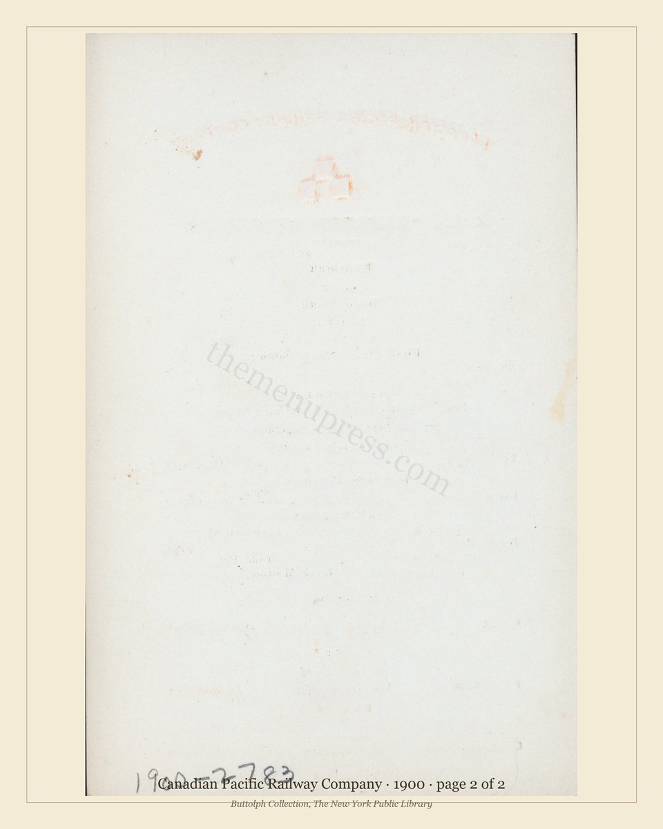 Vintage menu — page 2 of 2