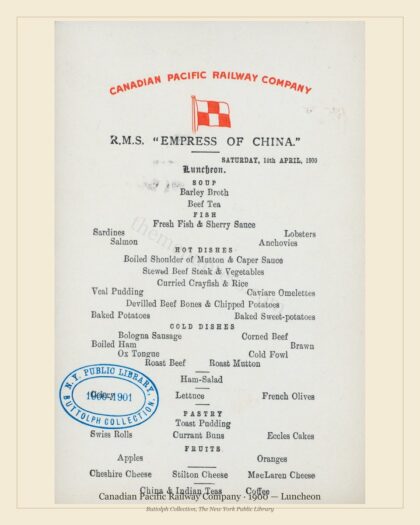 Canadian Pacific Railway Company · 1900 — Luncheon