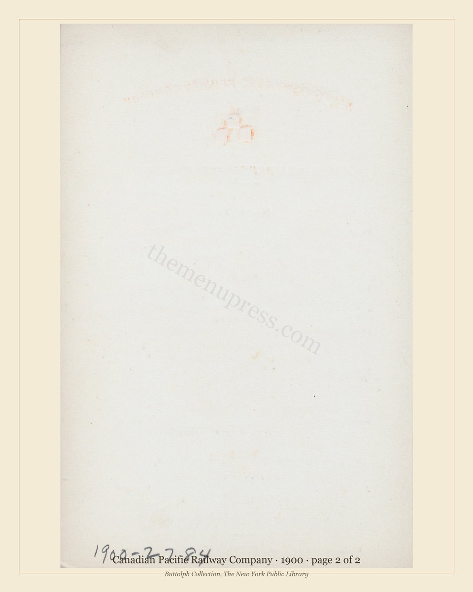Vintage menu — page 2 of 2