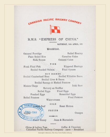 Canadian Pacific Railway Company · 1900 — Breakfast