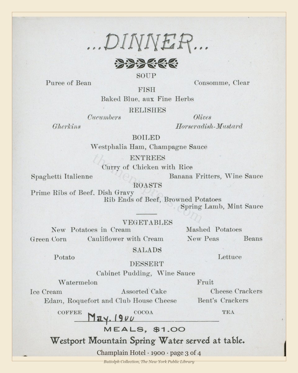 Vintage menu — page 3 of 4