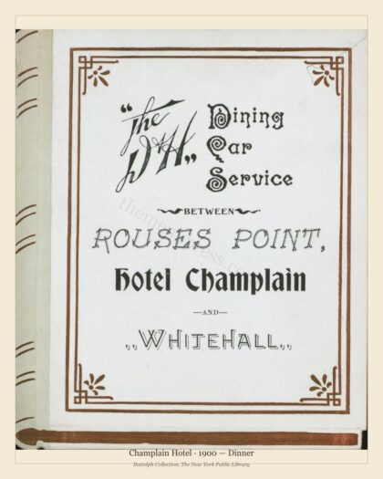 Champlain Hotel · 1900 — Dinner