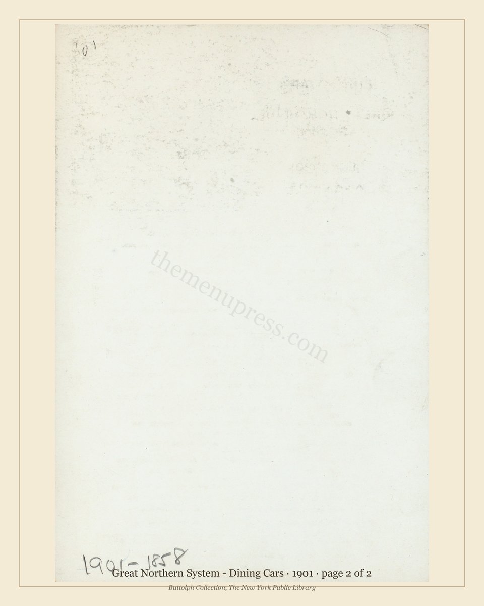 Vintage menu — page 2 of 2