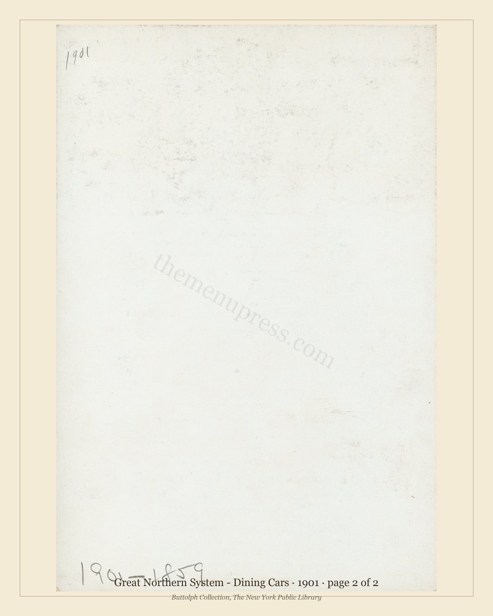Vintage menu — page 2 of 2
