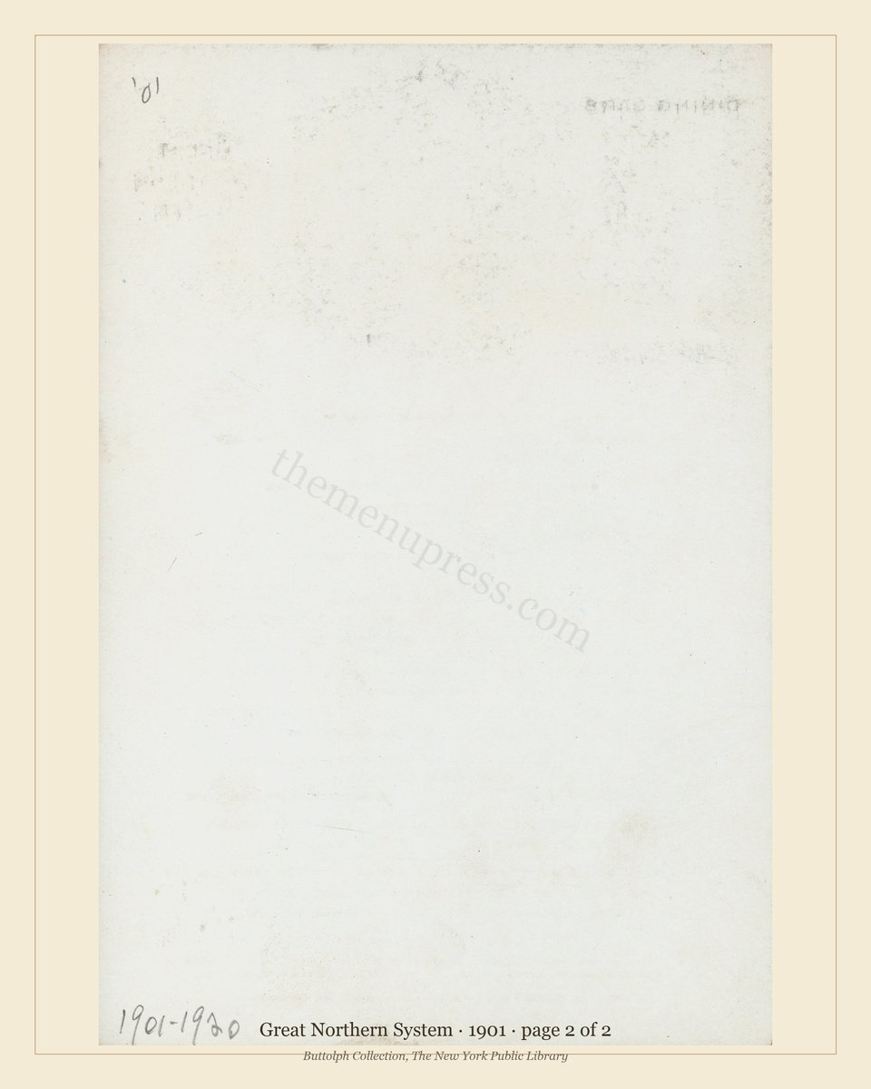 Vintage menu — page 2 of 2