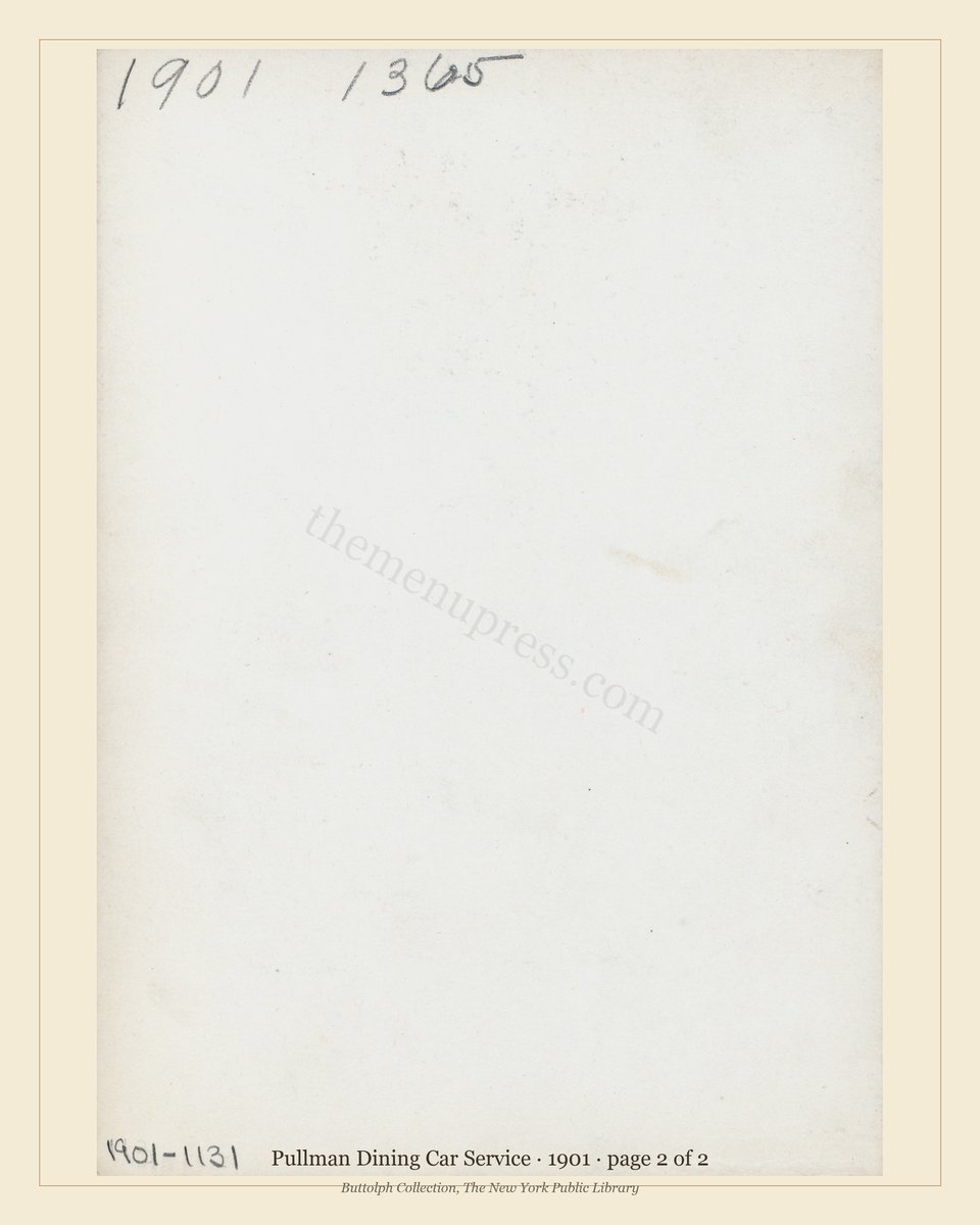 Vintage menu — page 2 of 2