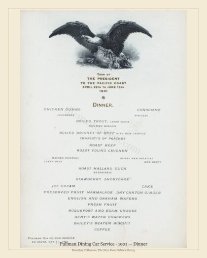 Pullman Dining Car Service · 1901 — Dinner
