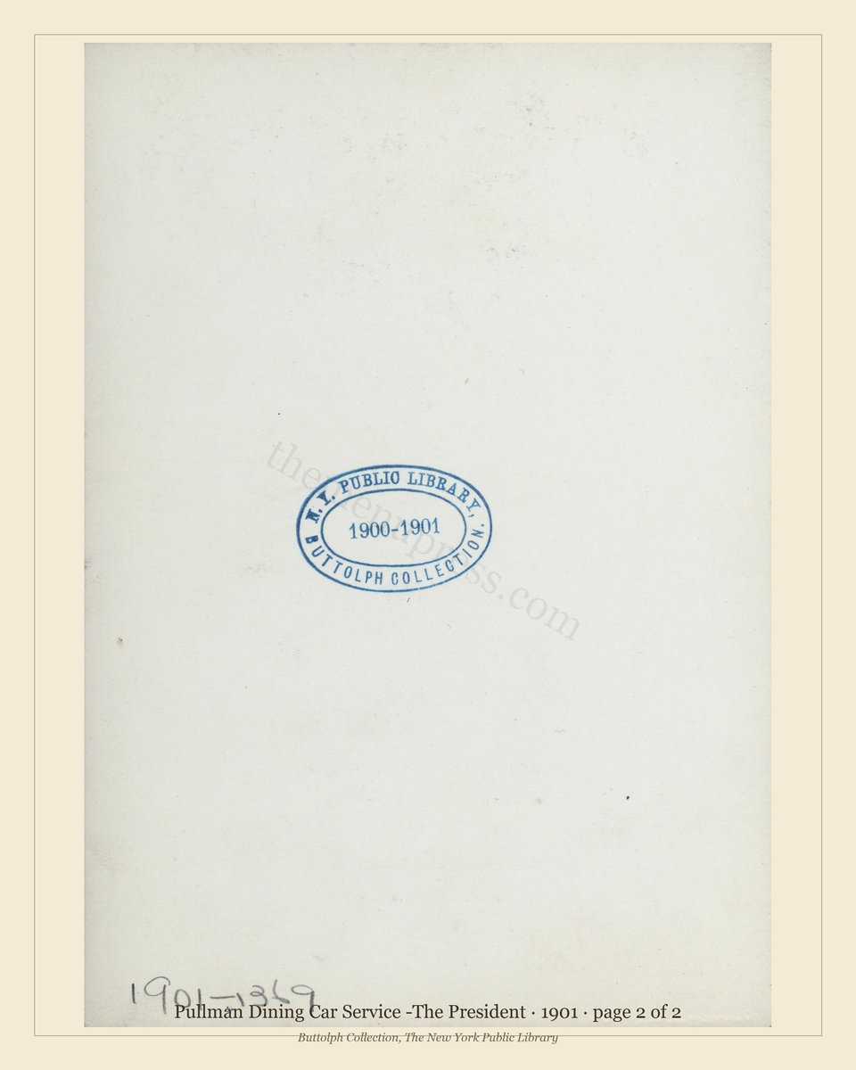 Vintage menu — page 2 of 2