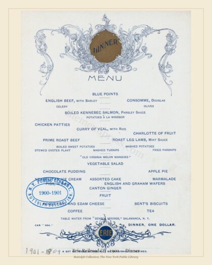 Erie Railroad (?) · 1901 — Dinner