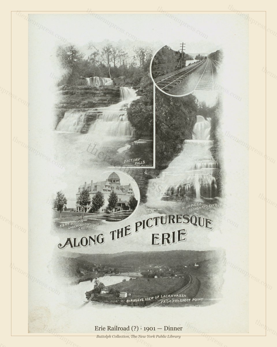 Vintage menu preview — 1901 Vintage Dinner Menu — Erie Railroad (?), American Rail Dining Car (Complete