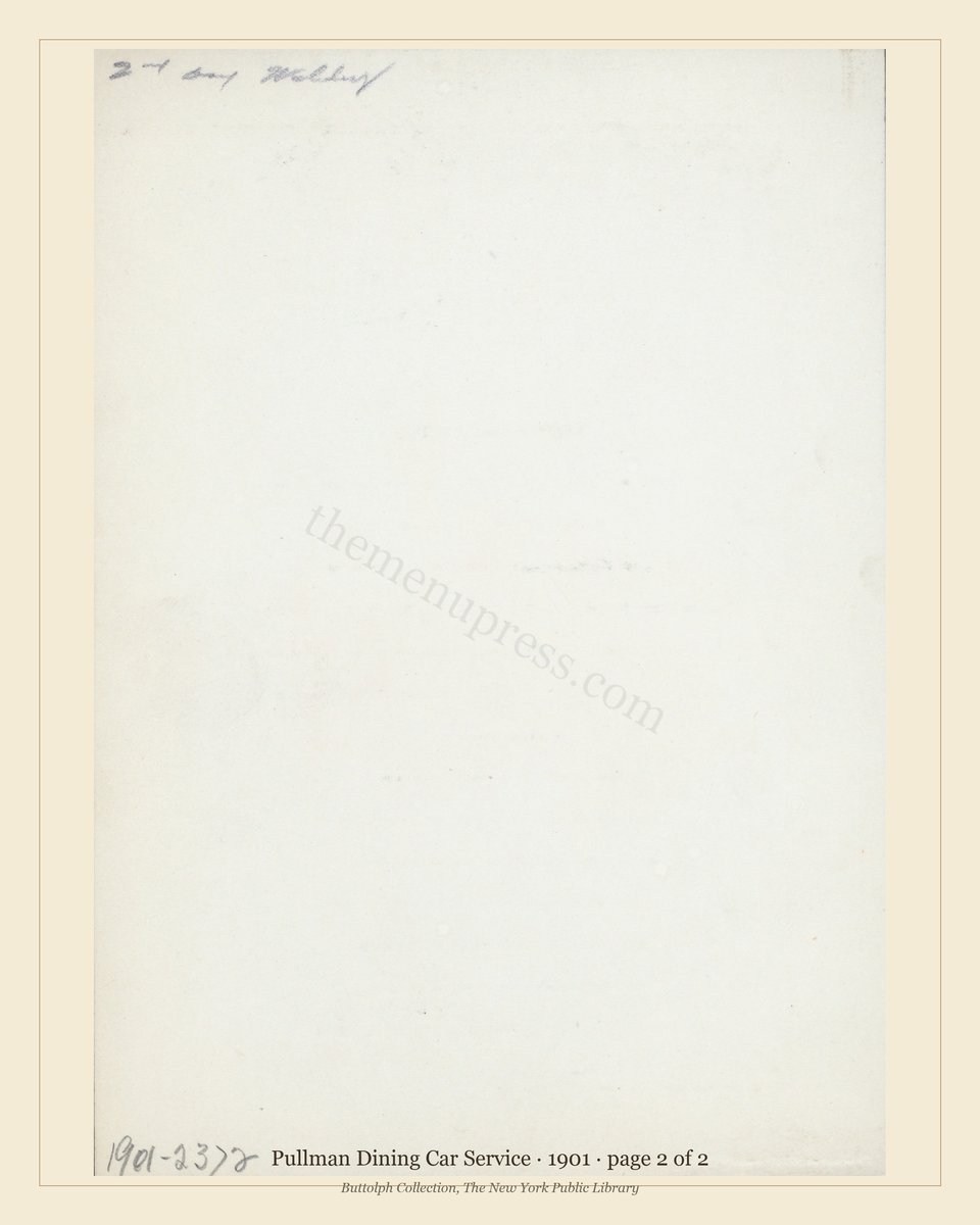 Vintage menu — page 2 of 2