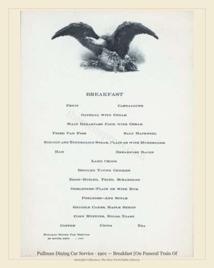 Pullman Dining Car Service · 1901 — Breakfast [On Funeral Train Of
