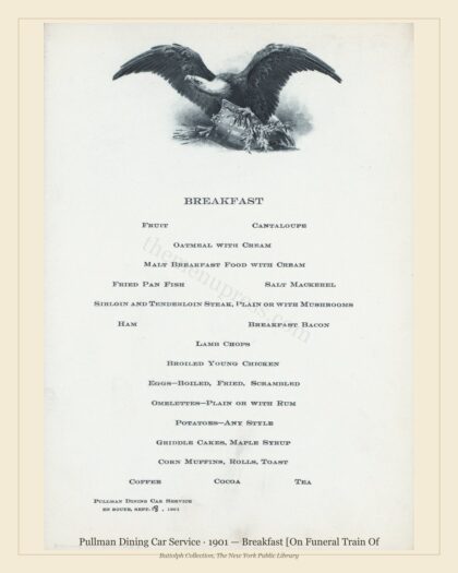 Pullman Dining Car Service · 1901 — Breakfast [On Funeral Train Of
