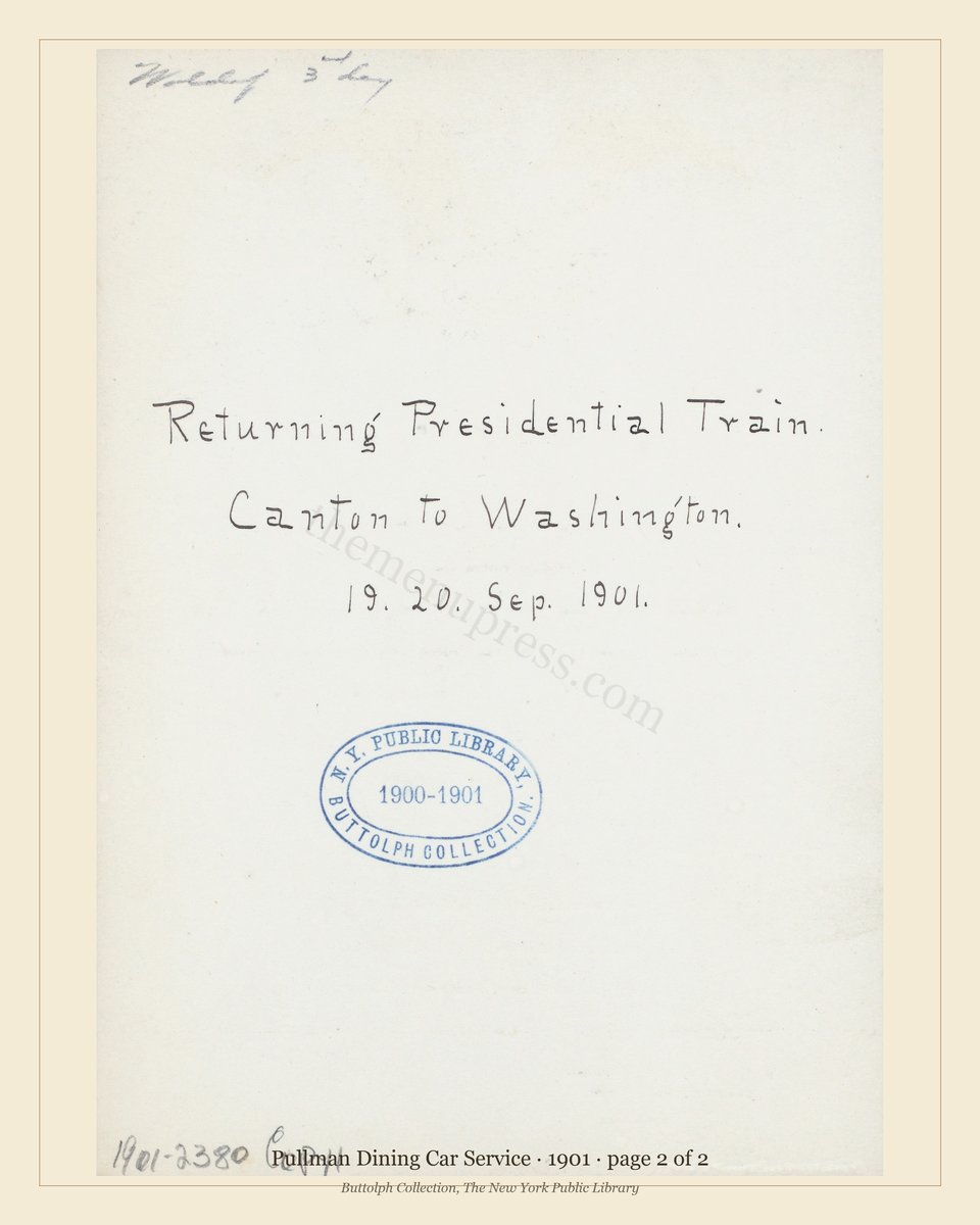 Vintage menu — page 2 of 2