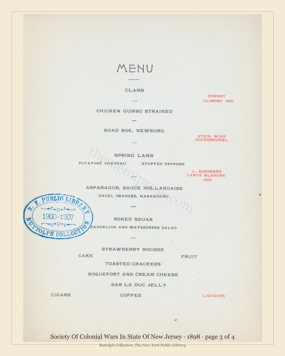 Vintage menu — page 3 of 4