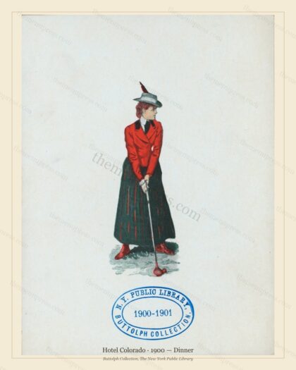 Vintage menu preview — 1900 Vintage Dinner Menu — Hotel Colorado, Athletic & Yacht Club Card (Compl