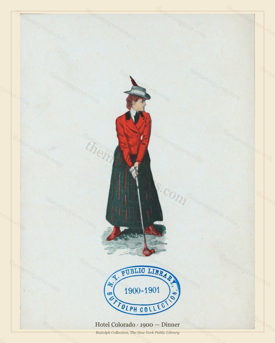 Vintage menu preview — 1900 Vintage Dinner Menu — Hotel Colorado, Athletic & Yacht Club Card (Compl