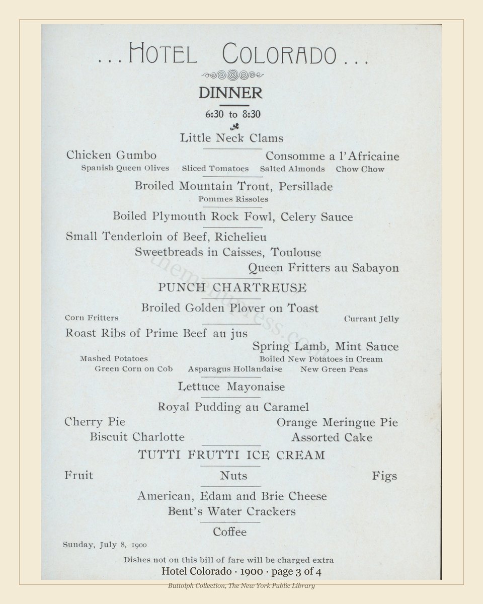 Vintage menu — page 3 of 4