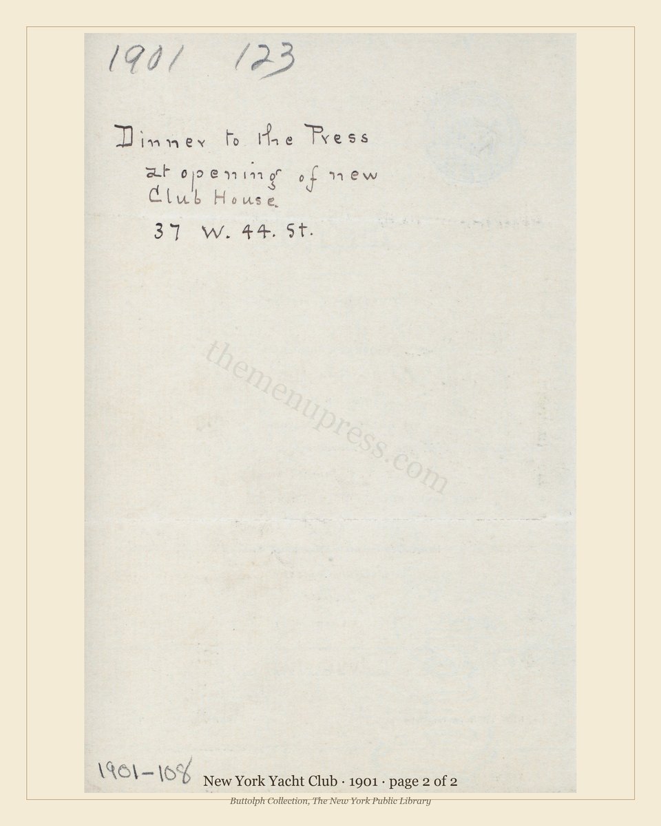 Vintage menu — page 2 of 2