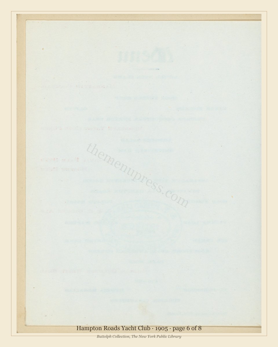 Vintage menu — page 6 of 8