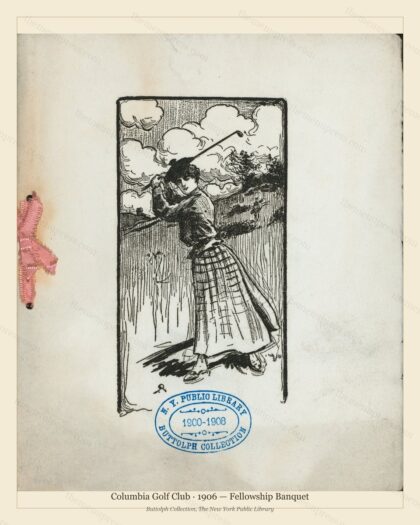 Vintage menu preview — 1906 Vintage Banquet Menu — Columbia Golf Club, Athletic & Yacht Club Card (