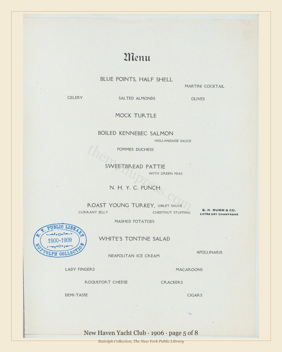 Vintage menu — page 5 of 8
