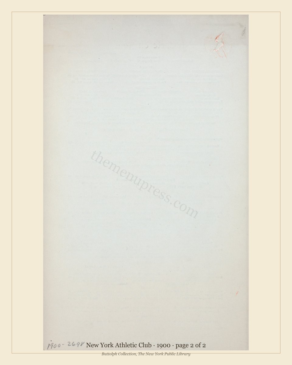 Vintage menu — page 2 of 2