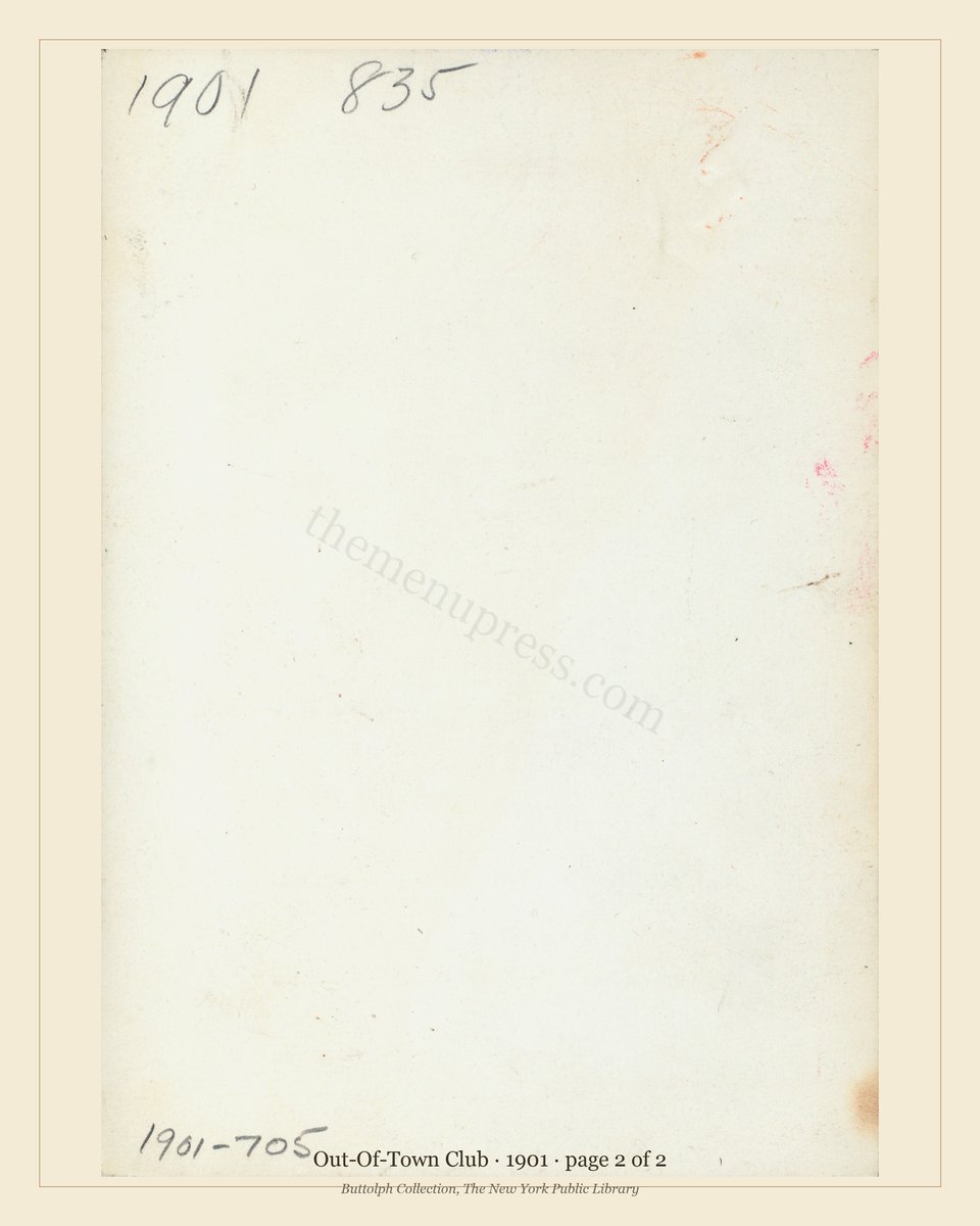 Vintage menu — page 2 of 2