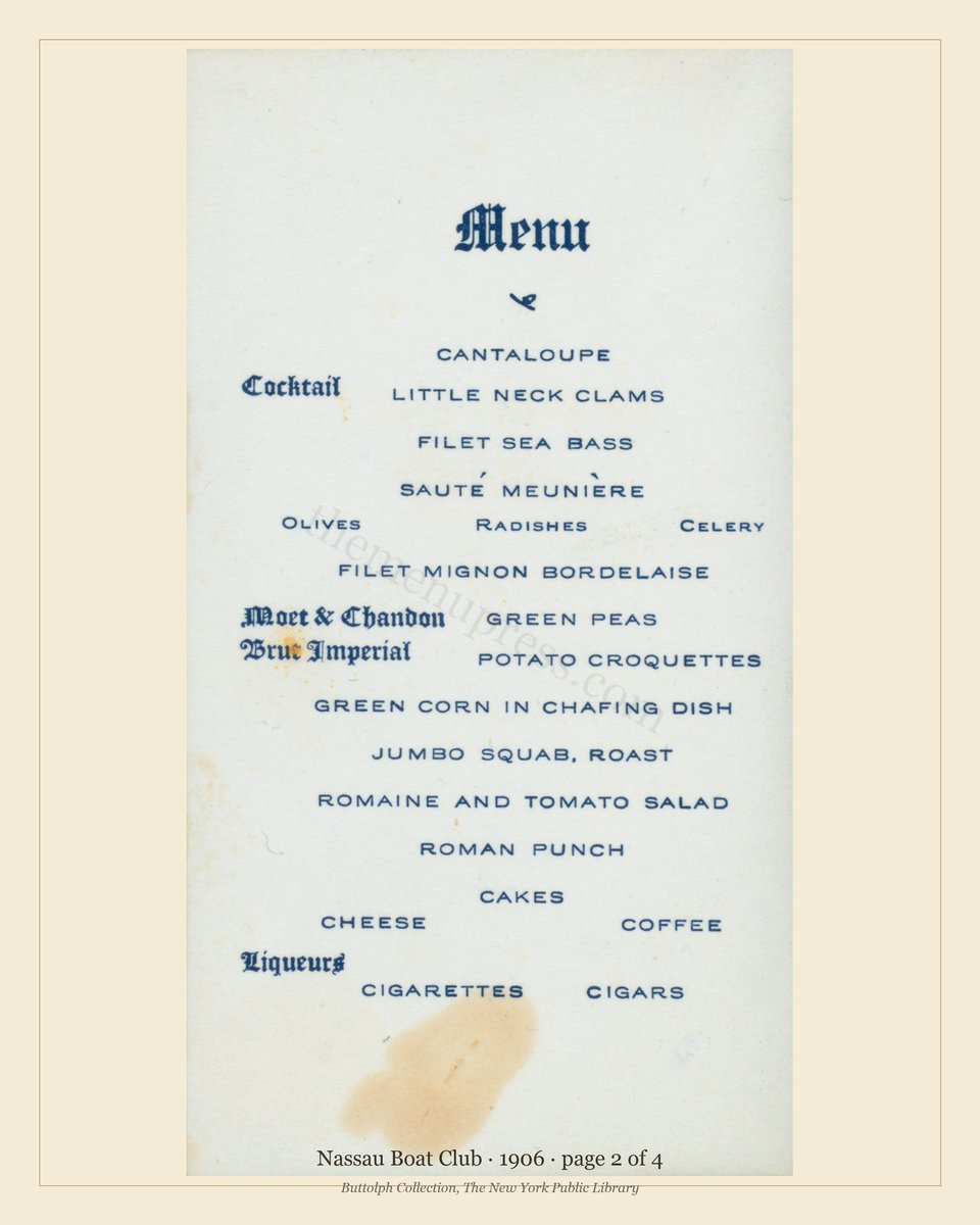 Vintage menu — page 2 of 4