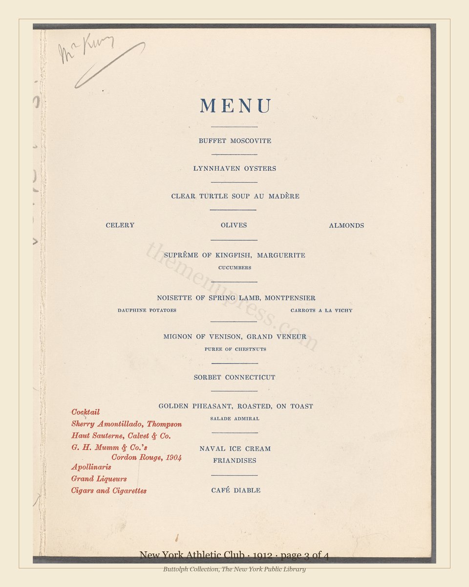Vintage menu — page 3 of 4