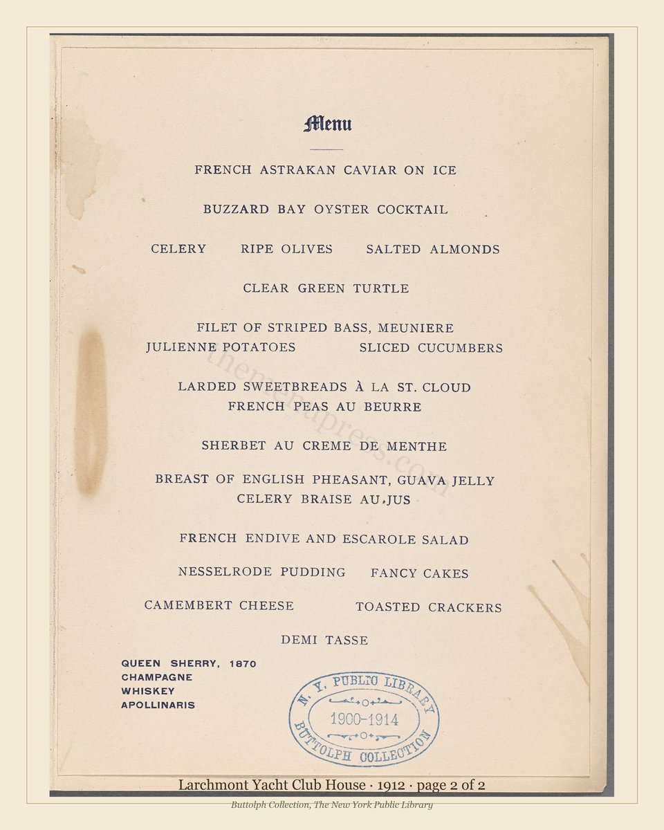 Vintage menu — page 2 of 2
