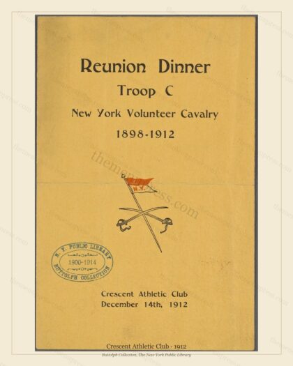 Vintage menu preview — 1912 Vintage Dinner Menu — Crescent Athletic Club, Athletic & Yacht Club Car