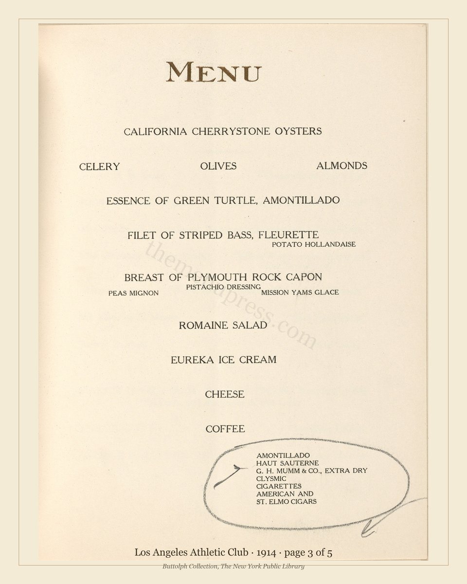 Vintage menu — page 3 of 5