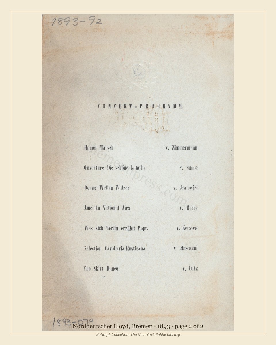Vintage menu — page 2 of 2