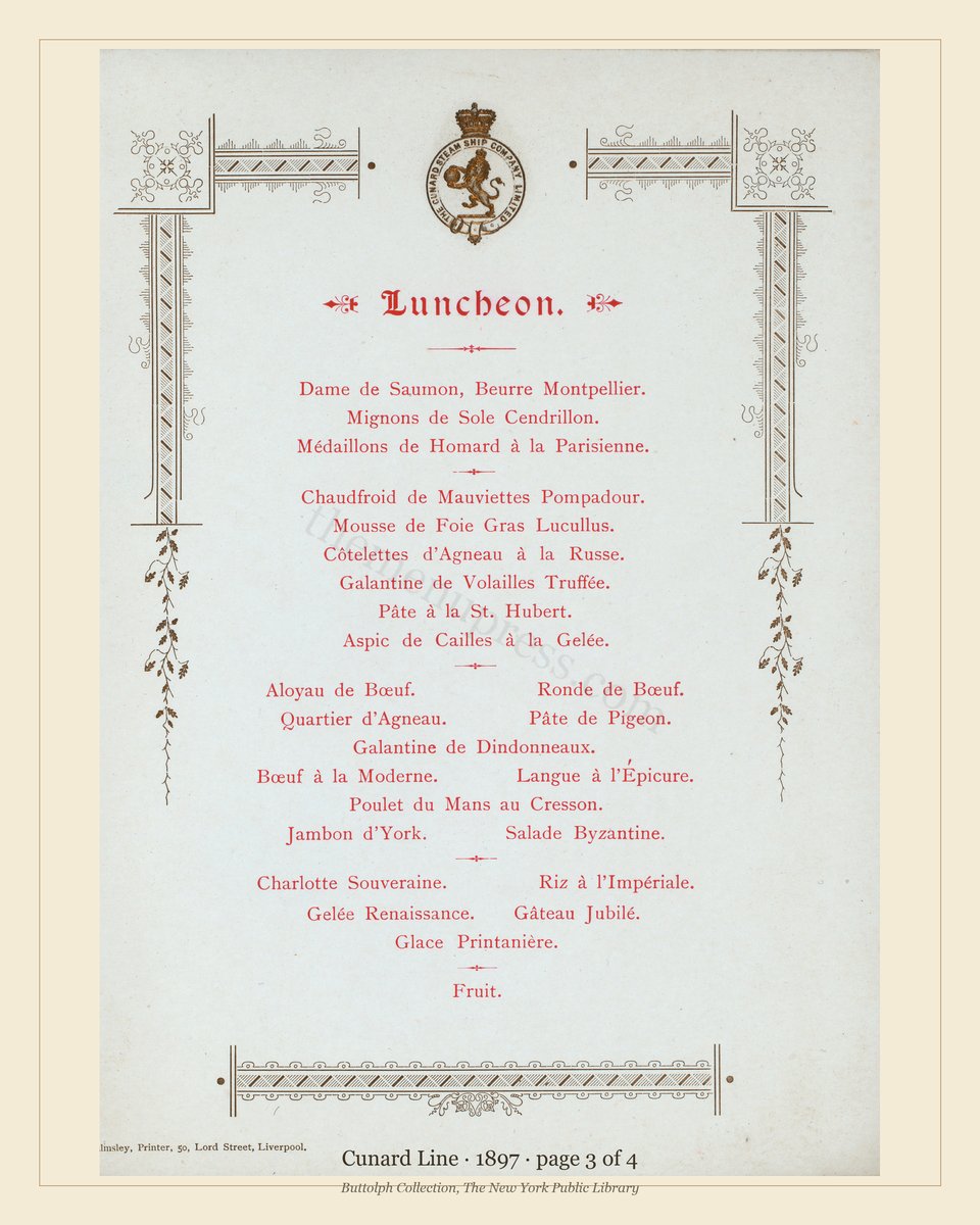 Vintage menu — page 3 of 4