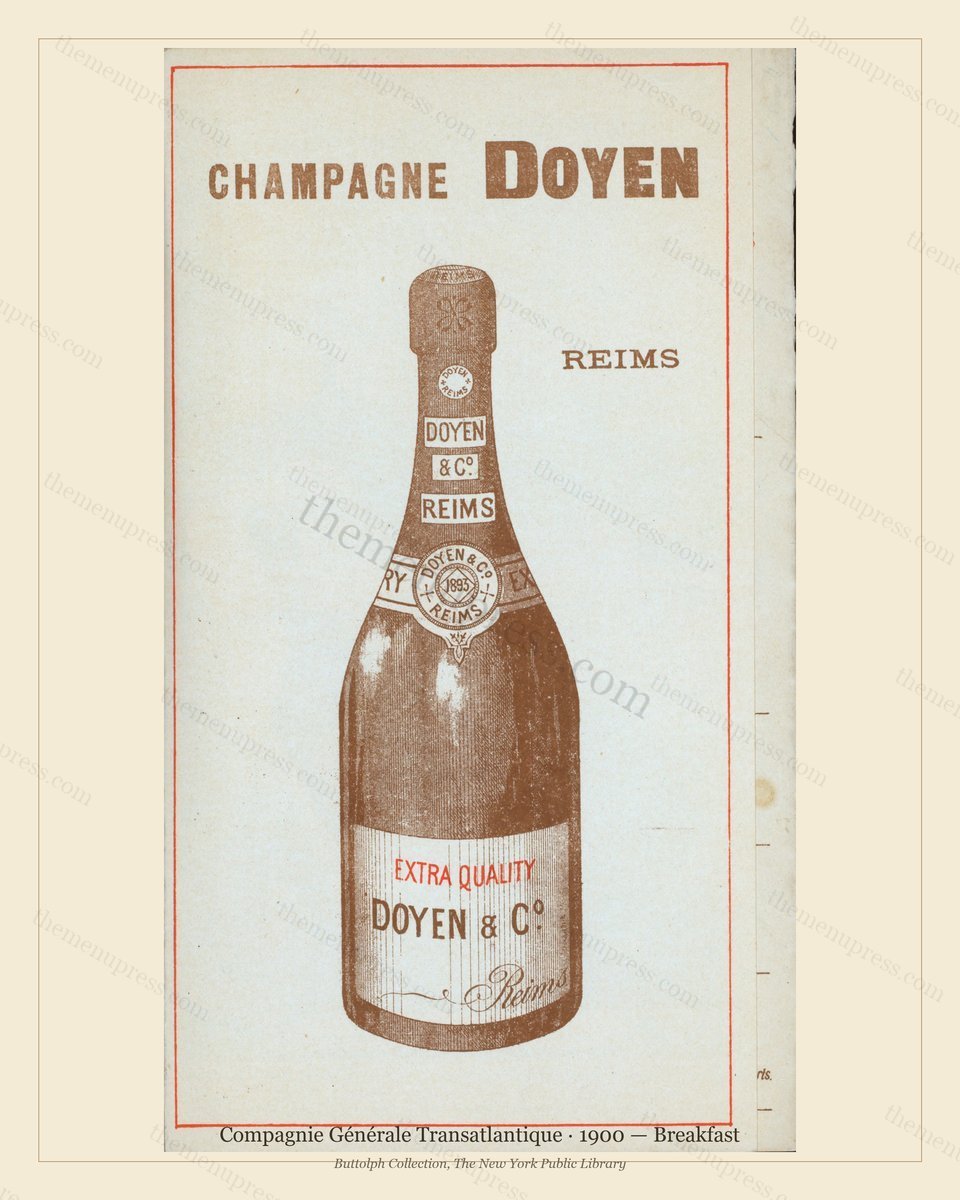 Vintage menu preview — 1900 Vintage Breakfast Menu — Compagnie Générale Transatlantique, Transatlantic