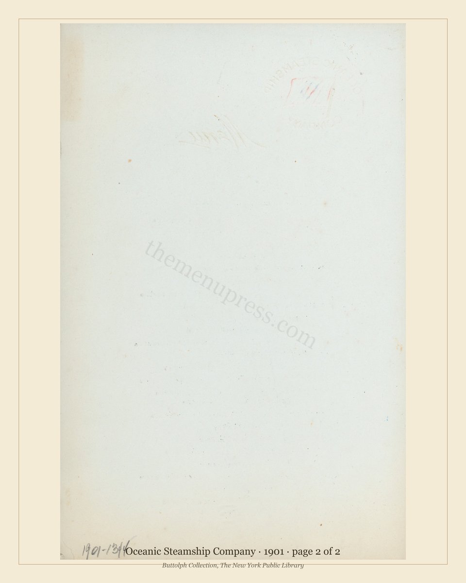 Vintage menu — page 2 of 2