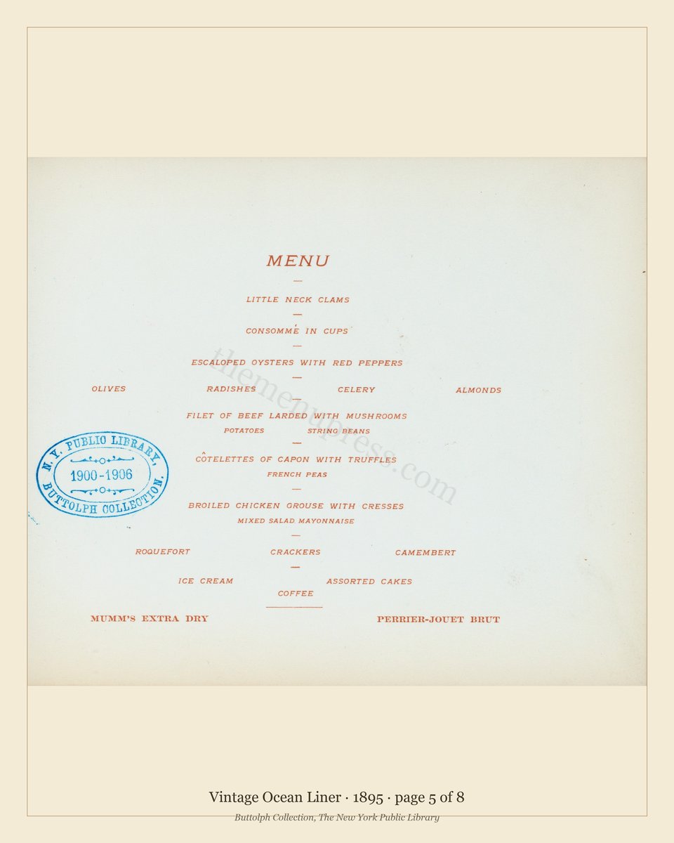Vintage menu — page 5 of 8