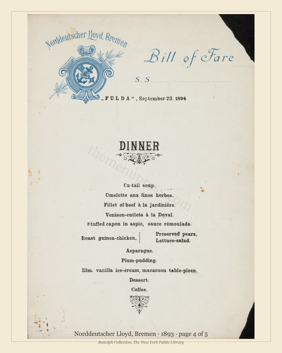 Vintage menu — page 4 of 5