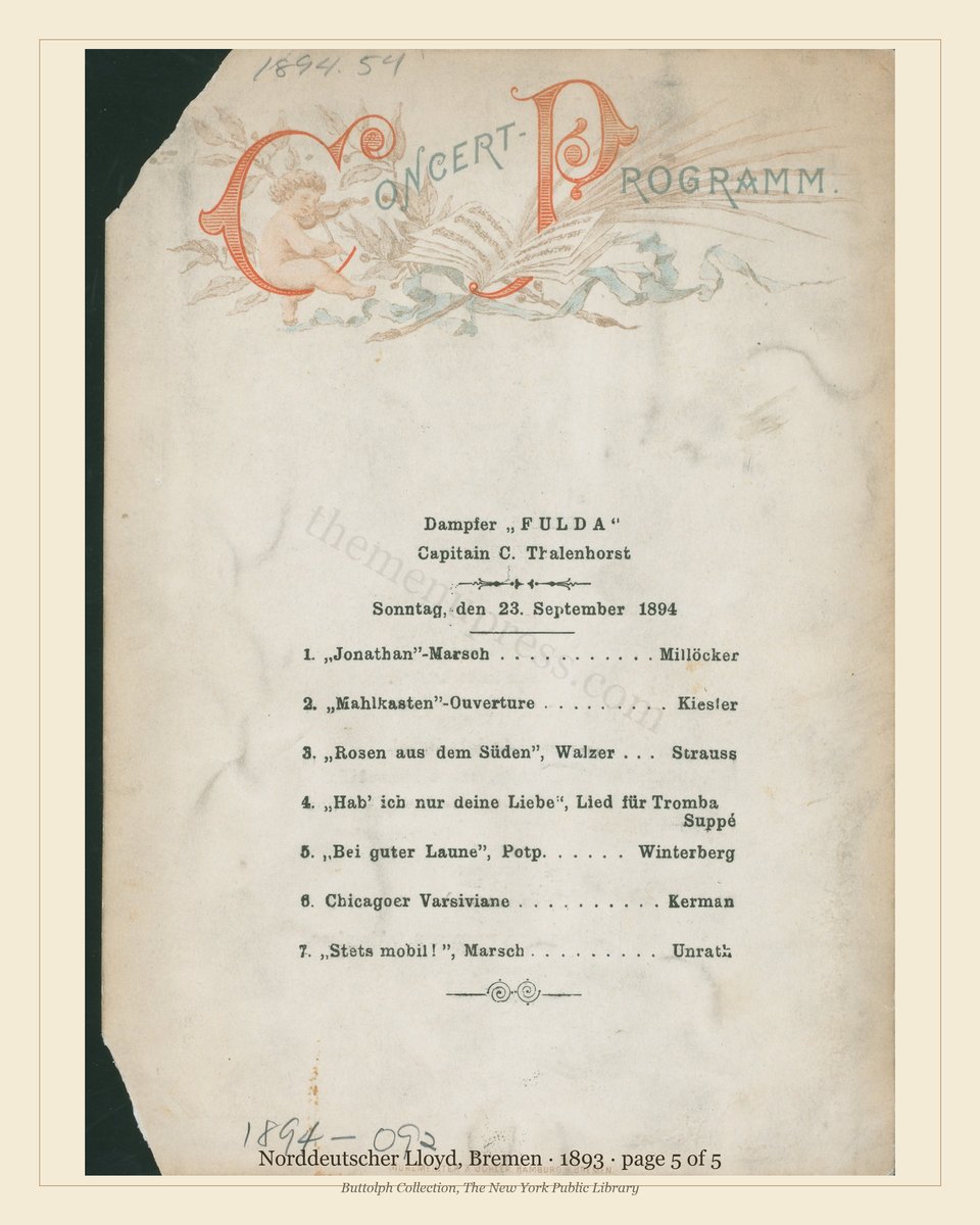 Vintage menu — page 5 of 5