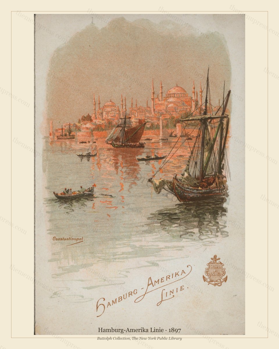 Vintage menu preview — 1897 Vintage Menu Menu — Hamburg-Amerika Linie, Transatlantic Ocean Liner Card (