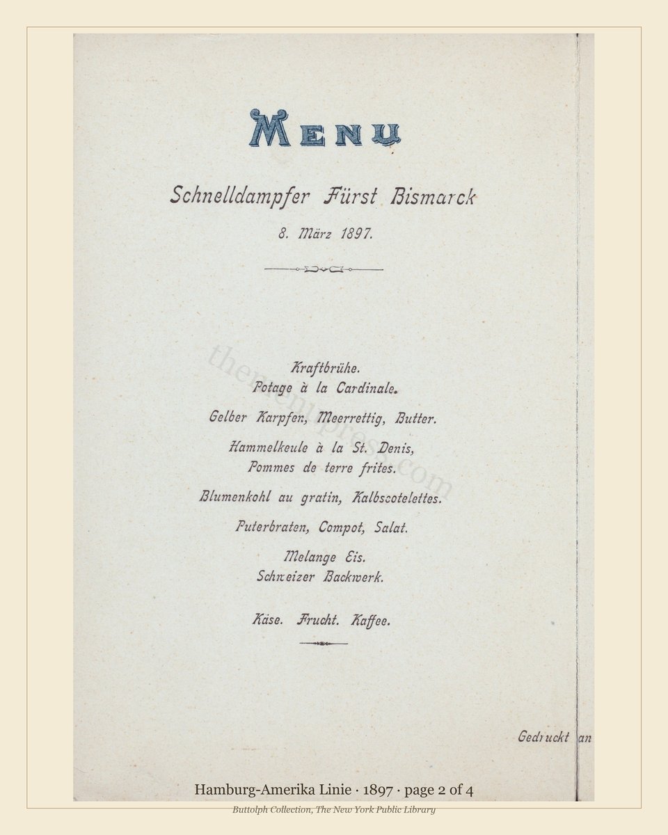 Vintage menu — page 2 of 4