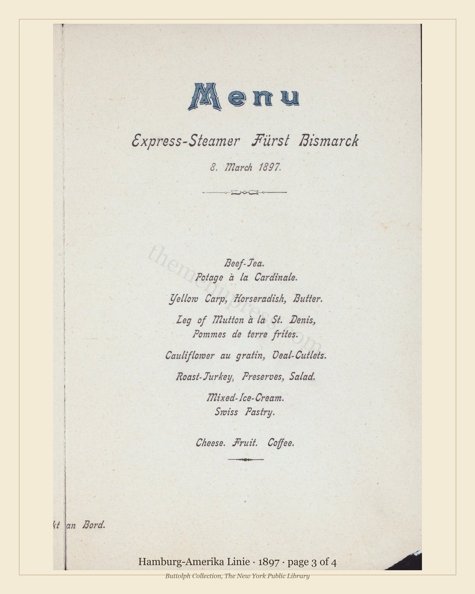 Vintage menu — page 3 of 4