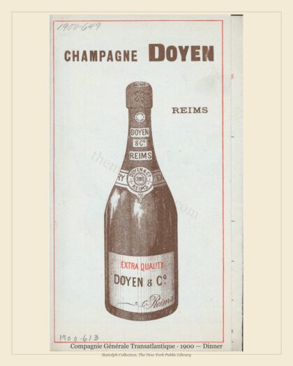 Compagnie Générale Transatlantique · 1900 — Dinner