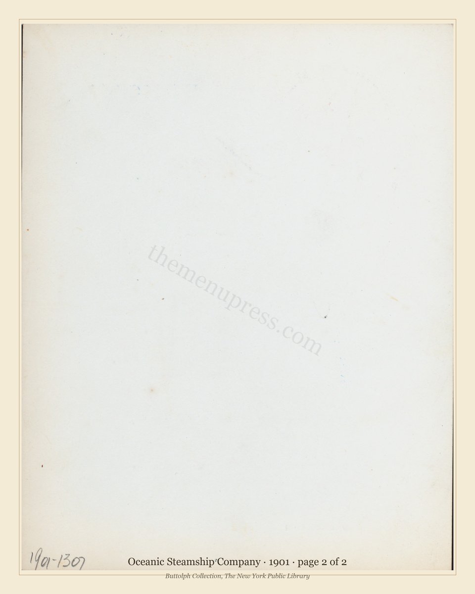 Vintage menu — page 2 of 2