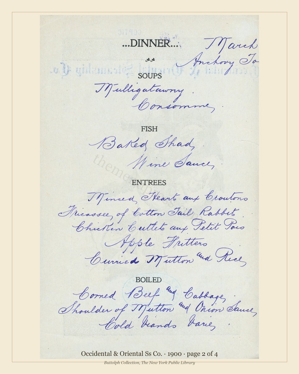 Vintage menu — page 2 of 4
