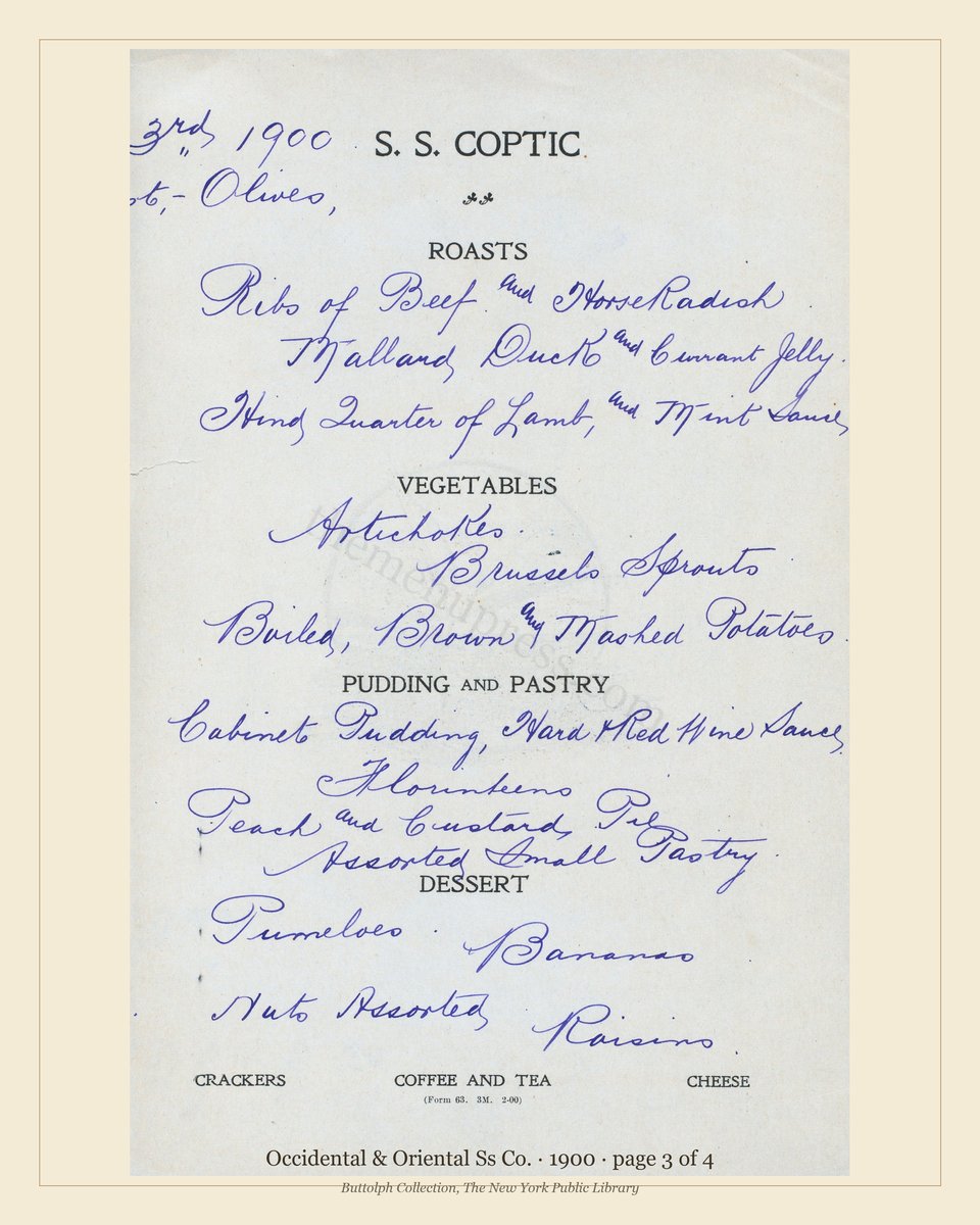 Vintage menu — page 3 of 4