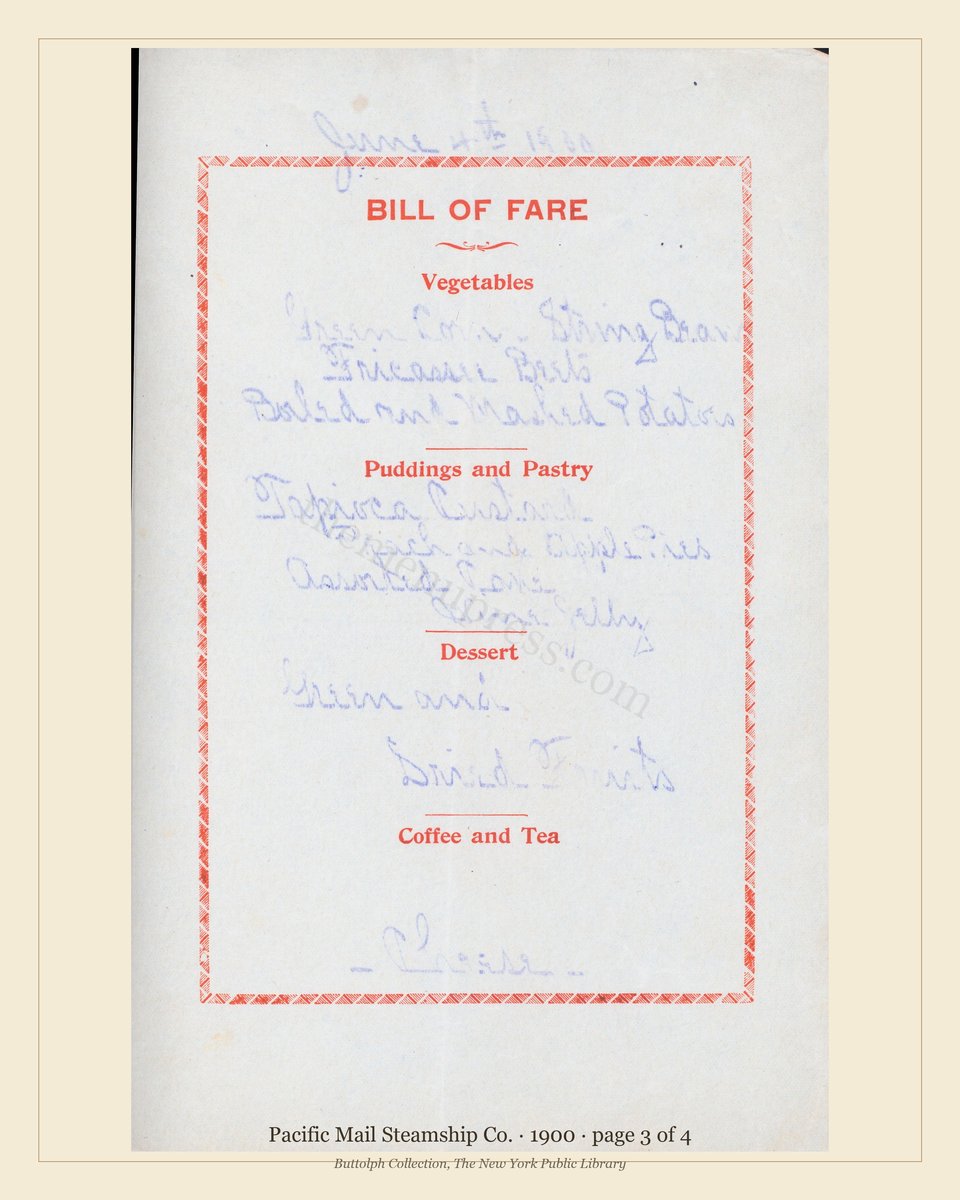 Vintage menu — page 3 of 4