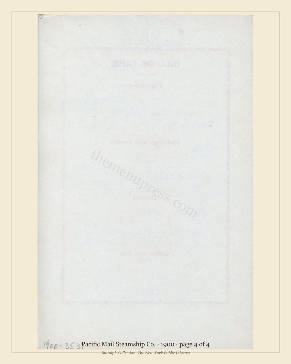 Vintage menu — page 4 of 4